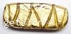 Gold Foil Lampwork Beads, rectangle, with wrapped groove pattern, 31x14x6mm, Sold by PC
