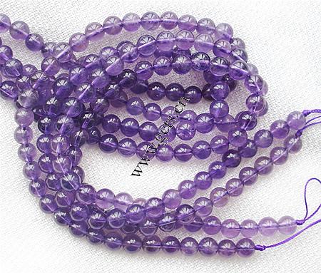 Natural Amethyst Beads, Round, February Birthstone & more sizes for choice, Length:15 Inch, Sold By Strand