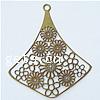 Brass Stamping Pendants, Rhombus, plated, hollow Approx 2mm 