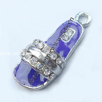 Zinc Alloy Shoes Pendants, with enamel, plated, enamel, more colors for choice, 24x10x6mm, Sold By PC