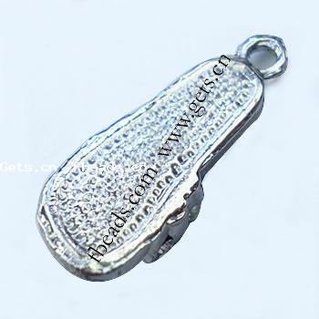 Zinc Alloy Shoes Pendants, with enamel, plated, enamel, more colors for choice, 24x10x6mm, Sold By PC