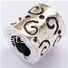 Zinc Alloy European Beads, Tube, plated, without troll cadmium free Approx 4mm 