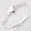 Cubic Zirconia Sterling Silver Finger Ring, 925 Sterling Silver, Heart, plated, with cubic zirconia Approx 17.2mm, US Ring 