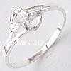 Cubic Zirconia Sterling Silver Finger Ring, 925 Sterling Silver, plated, with cubic zirconia 7mm Approx 17.5mm, US Ring 
