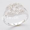Cubic Zirconia Sterling Silver Finger Ring, 925 Sterling Silver, plated, with cubic zirconia 10mm Approx 18mm, US Ring 