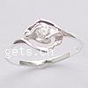 Cubic Zirconia Sterling Silver Finger Ring, 925 Sterling Silver, plated, with cubic zirconia 8mm Approx 18mm, US Ring 