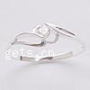 Cubic Zirconia Sterling Silver Finger Ring, 925 Sterling Silver, plated, with cubic zirconia 5mm Approx 18mm, US Ring 
