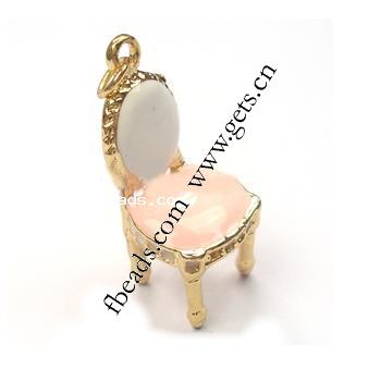 Zinc Alloy Tool Pendants, Chair, plated, enamel, more colors for choice, nickel, lead & cadmium free, 29x13mm, Sold By PC