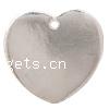 Zinc Alloy Heart Pendants, plated Approx 2mm 