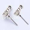 Zinc Alloy Ear Stud Component, Flat Round, plated nickel, lead & cadmium free Approx 2mm 