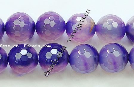 Natural Purple Agate Beads, Round, more sizes for choice & faceted, Hole:Approx 1-1.5mm, Length:15 Inch, Sold By Strand
