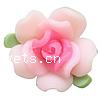 Flower Polymer Clay Beads, layered, pink, 22mm 