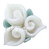 Flower Polymer Clay Beads, layered, white, 14mm Approx 1.5mm 