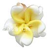 Flower Polymer Clay Beads, 5 petal, white, 15mm 