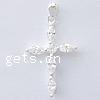 Cubic Zirconia Sterling Silver Pendants, 925 Sterling Silver, Crucifix Cross, with cubic zirconia Approx 