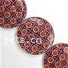 Fancy Printing Shell Beads, Flat Round & double-sided Approx 15 Inch 