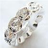 Wave Rondelle Rhinestone Spacer, Brass, plated, with rhinestone Approx 4.5mm 