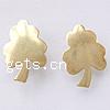 Brass Earring Stud Component, Leaf, plated 