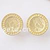 Brass Earring Stud Component, Flat Round, plated 