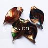 Lampwork Pendants, Leaf, handmade, gold sand 62-64mm,38-40mm Approx 9-10mm 