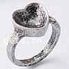 Zinc Alloy Bezel Ring Setting, Heart, plated nickel, lead & cadmium free Approx 18mm, US Ring 