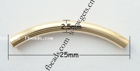 Бусины золото Заполненные трубки, Медно-золото, Трубка, разный размер для выбора & гладкая, отверстие:Приблизительно 2mm, продается PC