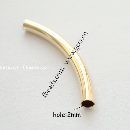 Gold Filled Tube Beads, different size for choice & smooth, Hole:Approx 2mm, Sold By PC