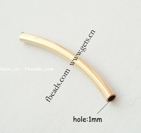 Gold Filled Tube Beads, different size for choice & smooth, Hole:Approx 1mm, Sold By PC
