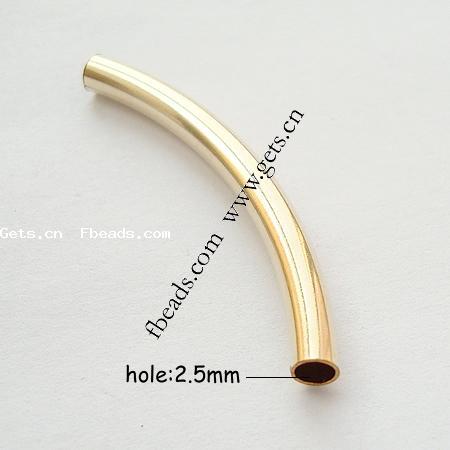 Granos de tubo chapado oro, Oro-llenado, diverso tamaño para la opción & lisa, agujero:aproximado 2.5mm, Vendido por UD