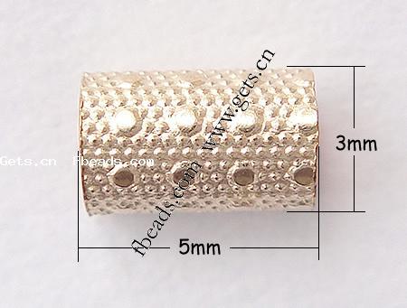 Druck Porzellan Perlen , gold-gefüllt, Rohr, dessiniert, 5x3mm, Bohrung:ca. 2.5mm, verkauft von PC