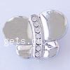 Zinc Alloy Slide Charm, Butterfly, with rhinestone Approx 