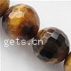 Tiger Eye Beads, Round & faceted, brown, Grade A Approx 1.2mm Approx 15 Inch 