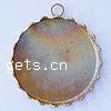 Brass Pendant Cabochon Setting, Flat Round, plated Approx 3mm, Inner Approx 25mm 
