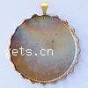 Brass Pendant Cabochon Setting, Flat Round, plated Approx 4mm, Inner Approx 