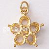 Brass Pendant Rhinestone Setting, Flower, plated Approx 4mm, Inner Approx 3.5mm 