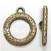 Zinc Alloy Toggle Clasp, Round, plated, hammered & single-strand Approx 