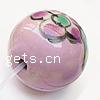 Pinselführung Porzellan Perlen, rund, Handzeichnung, Rosa, 12mm, Bohrung:ca. 1mm, verkauft von PC