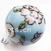 Brushwork Porcelain Beads, Round, hand drawing, blue, 16mm Approx 1mm 