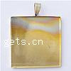 Brass Pendant Cabochon Setting, Square, plated 0.3mm Approx Inner Approx 25mm 