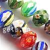Millefiori Glass Beads, Rondelle, faceted, mixed colors .5-14 Inch 