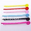 Hair Slide Finding, Iron, Flat Round, painted, colorful powder cadmium free 