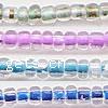 Color Lined Glass Seed Beads, Slightly Round, color-lined, translucent 