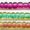 Perles de verre colorées à l'intérieur, perles de rocaille en verre, Légèrement rond, coeur coloré, plus de couleurs à choisir Environ Vendu par sac