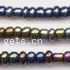 Iris Round Perles de verre , perles de rocaille en verre, Légèrement rond, plus de couleurs à choisir Vendu par sac