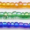 Transparent Rainbow Glass Seed Beads, Slightly Round, translucent 