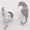 No Troll Thailand Sterling Silver European Beads, Seahorse, without troll Approx 5mm 