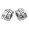 Zinc Alloy European Beads, Rectangle, plated, without troll Approx 4mm 