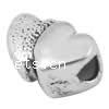 Zinc Alloy European Beads, Heart, plated, without troll Approx 3mm 