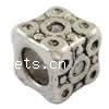 Zinc Alloy European Beads, Rectangle, plated, without troll Approx 6.5mm 