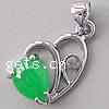 Jade Pendants, Brass, with Jade, Heart, plated Approx 4mm 